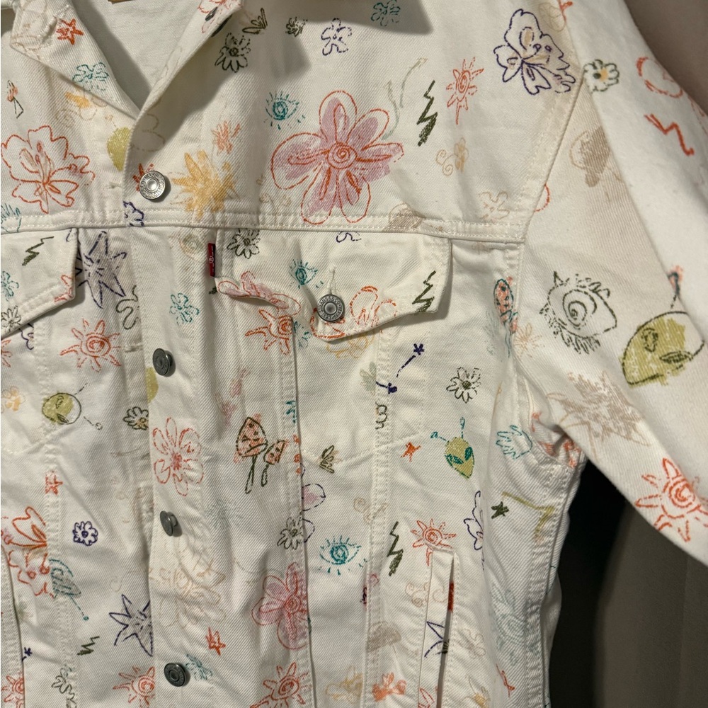 Levi's 90s pattern oversized trucker jacket - Picture 4 of 5